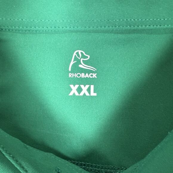 Rhoback Polo Shirt Mens Size XXL 2XL Green Embroidered Golf Performance - Picture 3 of 8